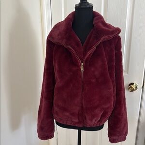 Urban Outfitters Plush Burgundy Women's Jacket S
